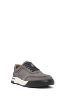 Male Gray Lace-up Nubuck Leather Sneaker | Derimod