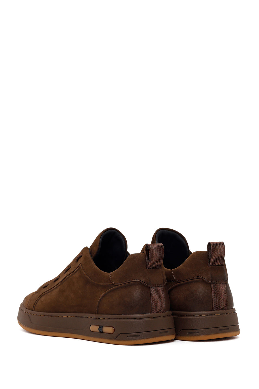 Male Brown Lace-Up Nubuck Leather Sneaker