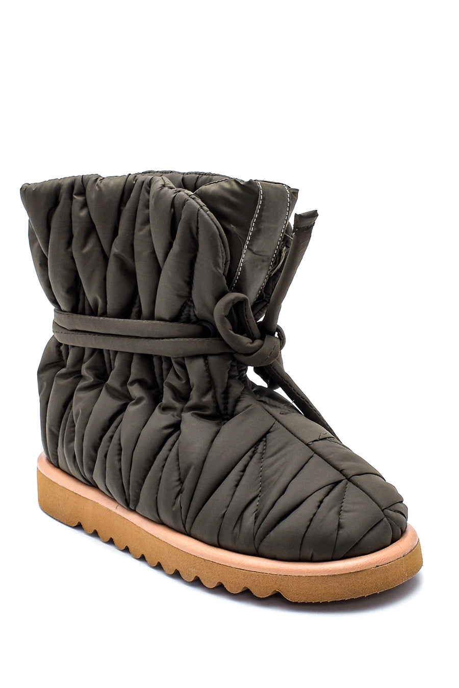 Women's Leather Puffy Boots