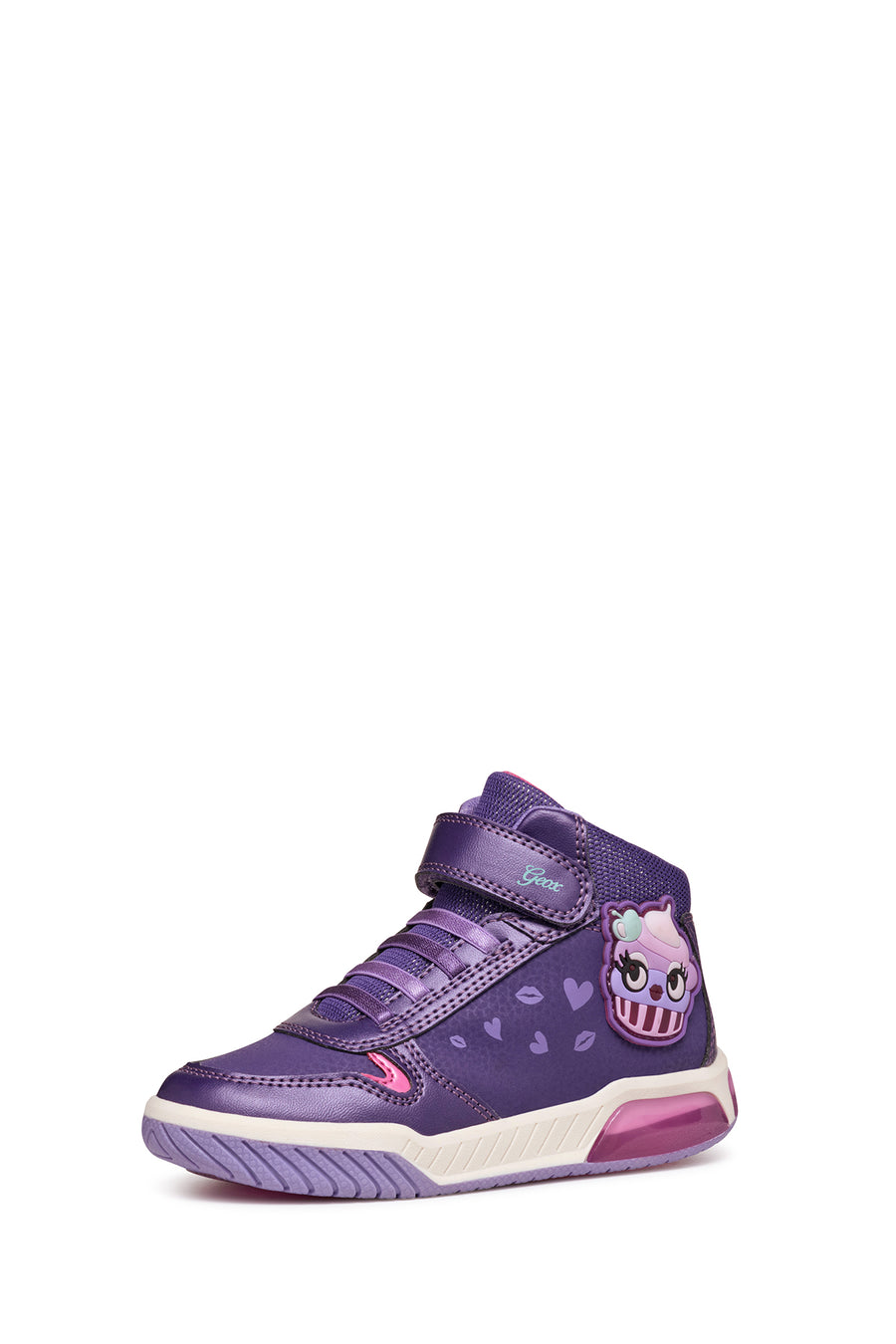 Geox Girls Purple Girl Lace-Up Ankle Sneakers