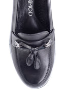 Women's Leather Tassel Detailed Wedge Heel Shoes | Derimod