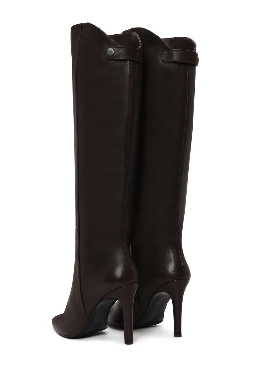 Woman Brown Thin-Heeled Leather Boots