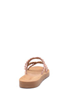 Women's Gold Stone Flat Slippers | Derimod