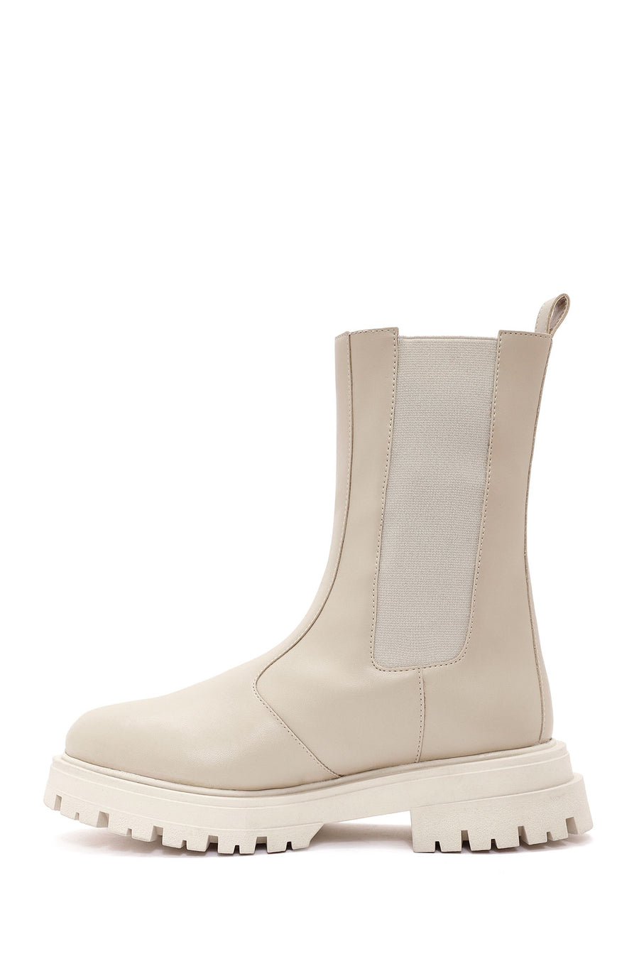 Women's Cream Chelsea Boots
