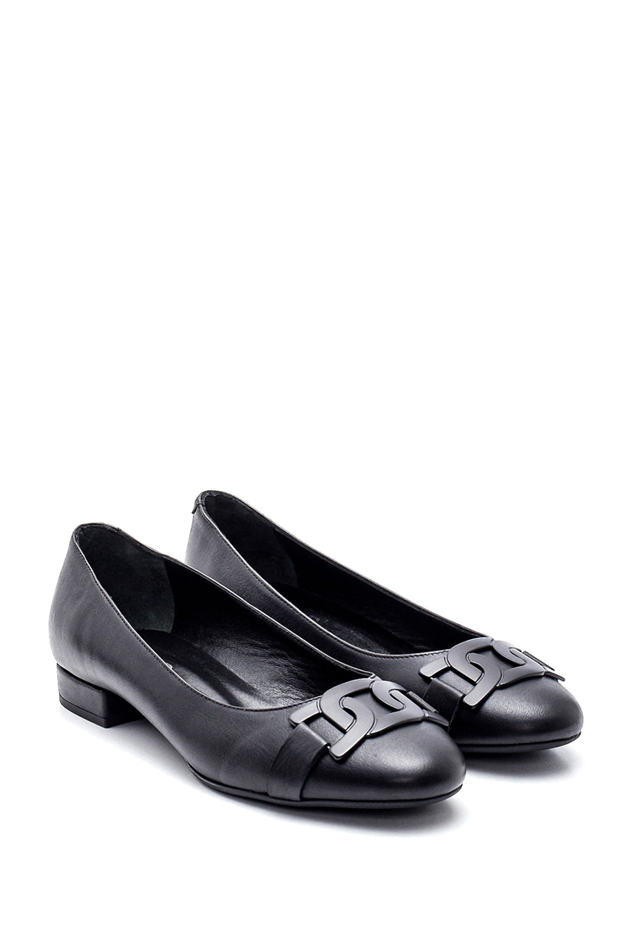 Women's Leather Buckle Ballerinas