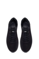 Erkek Siyah Bağcıklı Nubuk Deri Casual Sneaker | Derimod