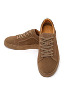 Erkek Vizon Bağcıklı Süet Deri Sneaker | Derimod