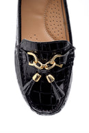 Women's Crocodile Patterned Patent Leather Loafer | Derimod
