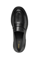 Geox Women Black Spherica Ec15 Thick Heel Leather Masculine Loafer | Derimod