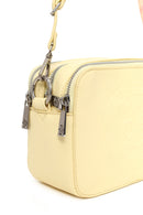 Woman Yellow Double-Strap Printed Crossbody Bag | Derimod