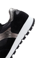Women's Black Suede Leather Detailed Sneaker | Derimod