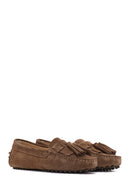 Women's Tan Tassel Suede Leather Loafer | Derimod