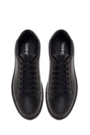 Male Black Lace-Up Leather Sneaker | Derimod