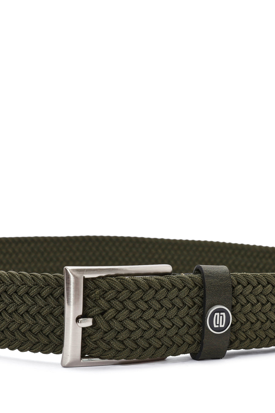 Men's Green Braided Leather Belt
