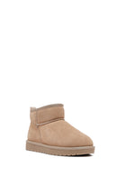 Woman Beige Fur Suede Teddy Boots | Derimod