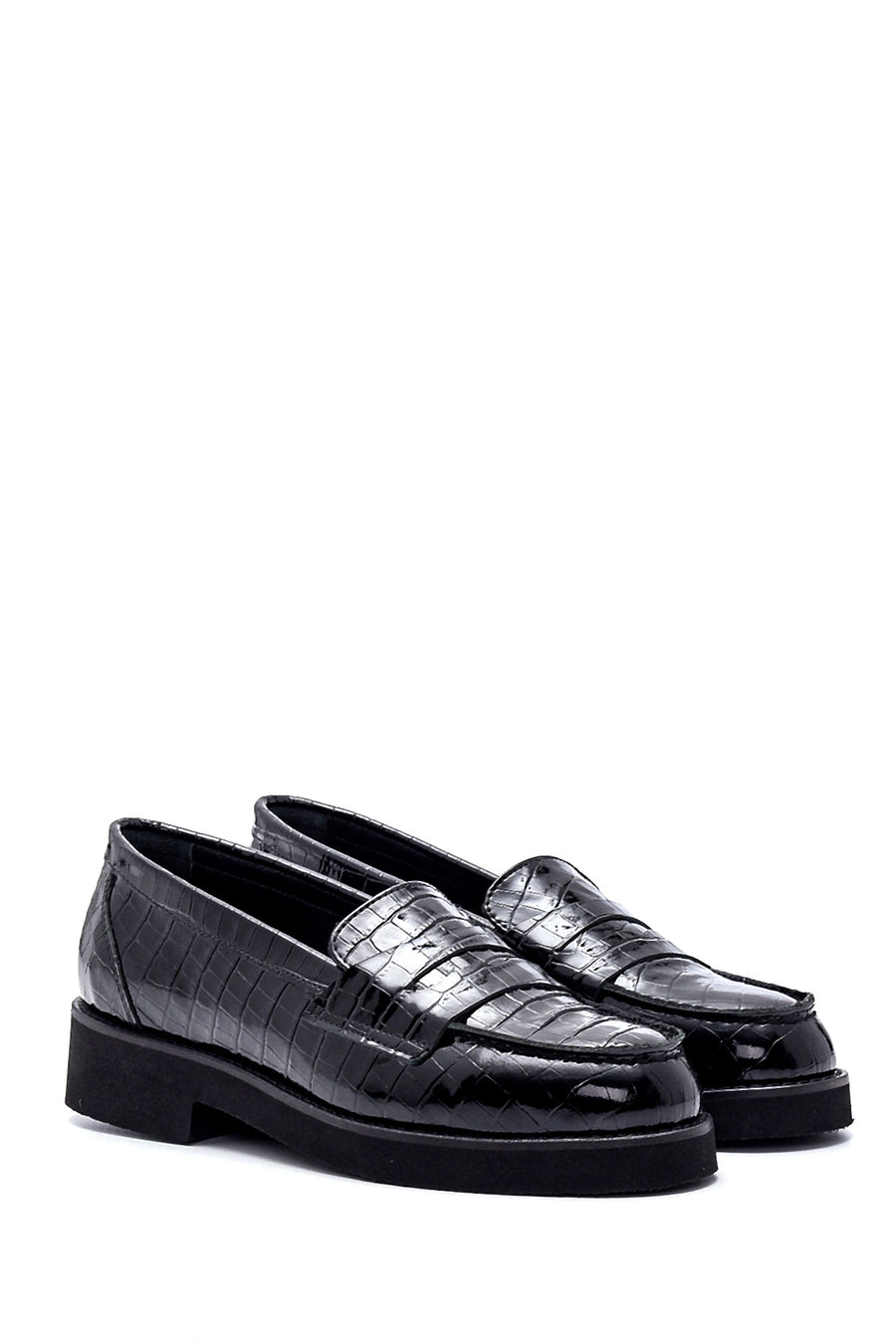 Women's Leather Crocodile Loafer