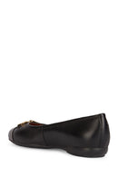Geox Women's Black Annytah Leather Ballerinas | Derimod