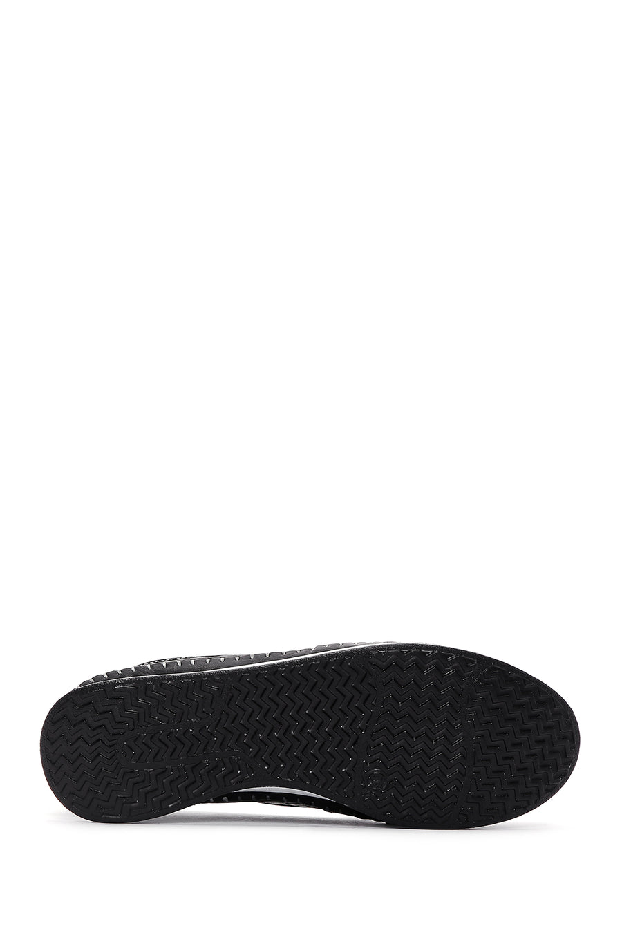 Women's Black Thick Soled Leather Comfort Loafer