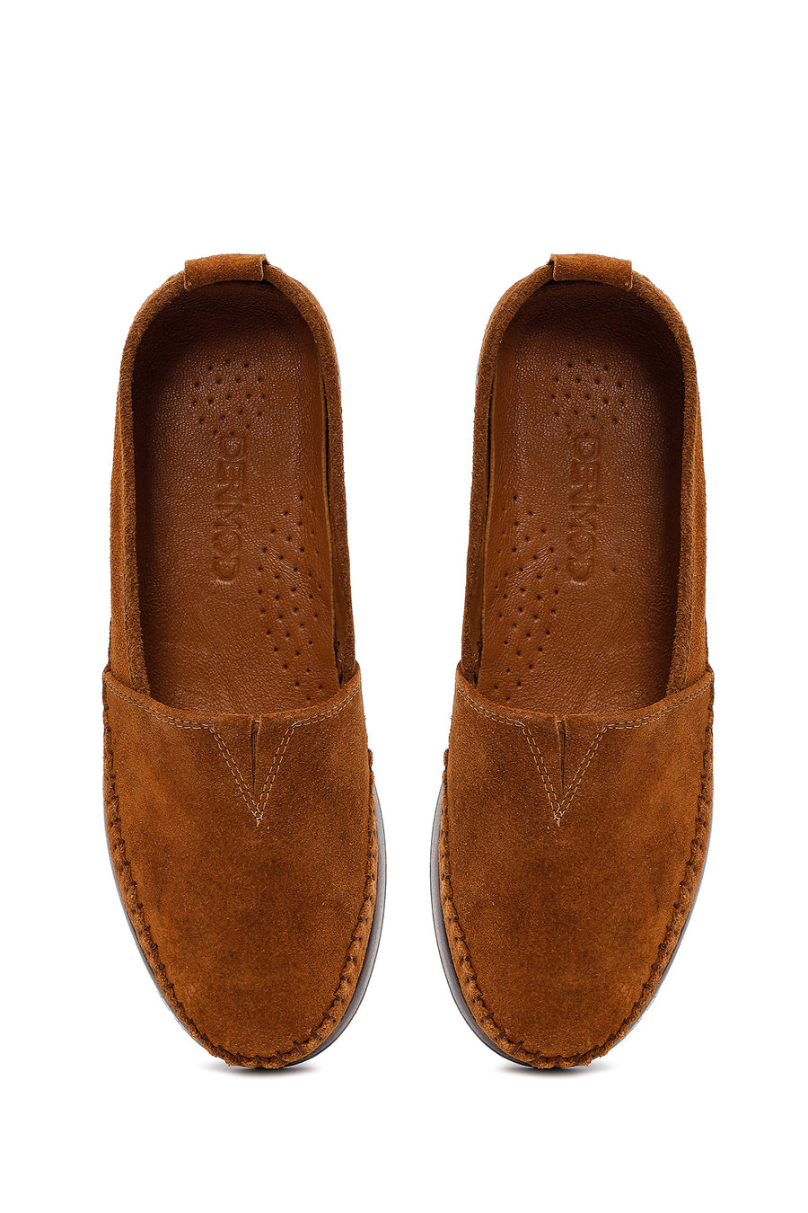 Woman Tan Thick-Soled Suede Comfort Loafer