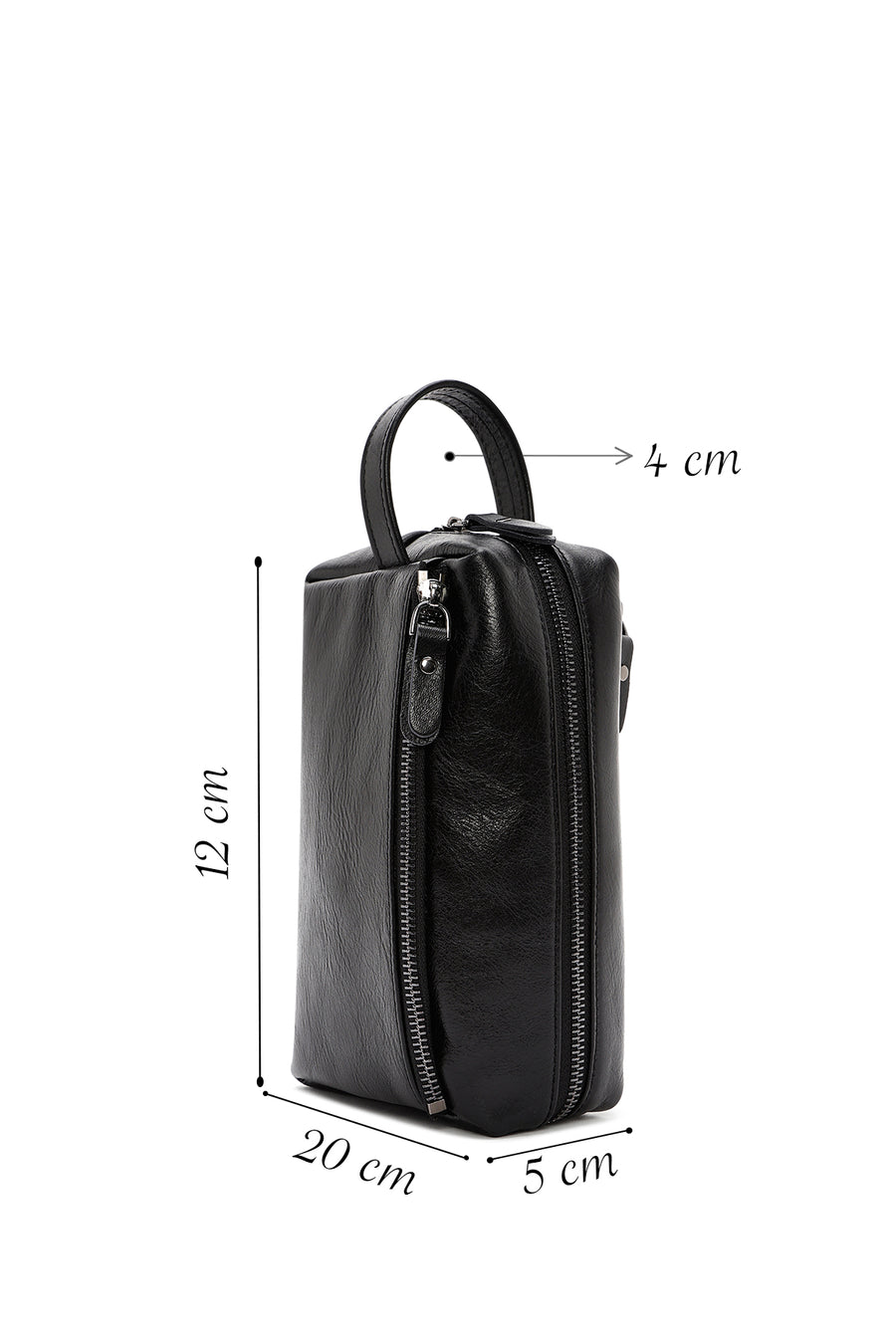 Men's Black Leather Handbag