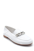 Women's Chain Detailed Leather Loafer | Derimod