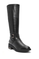 Woman Black Zip Closure Buckle Detailed Boots | Derimod