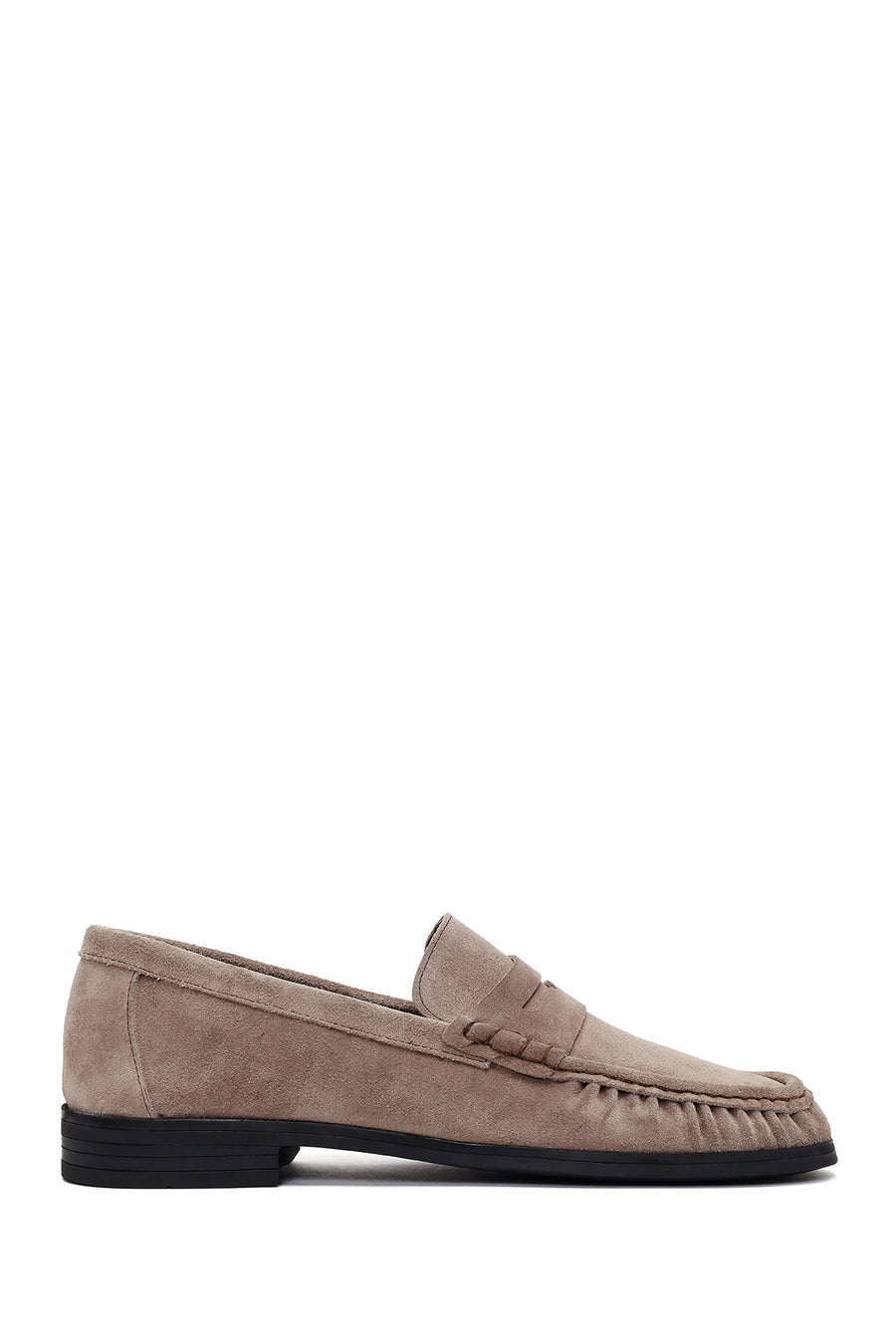Erkek Gri Süet Deri Casual Loafer 26SFD603410 | Derimod