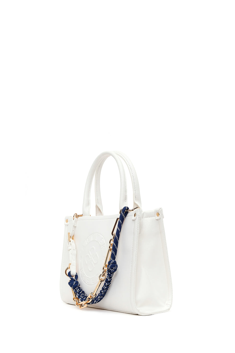 Woman White Printed Long-Strap Shoulder Bag