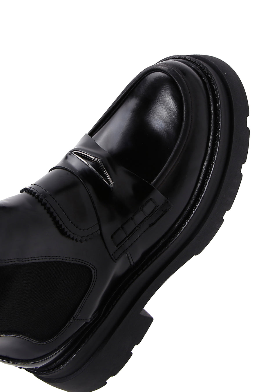 Women's Black Leather Thick Soled Chelsea Boots