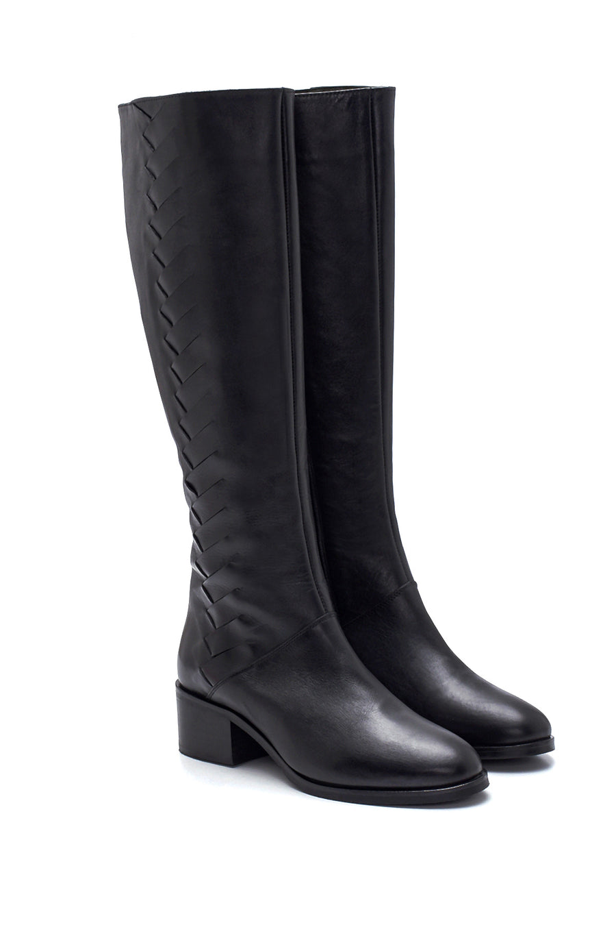 Women's Leather Zippered Heeled Boots