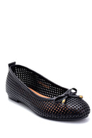 Women's Leather Bow Detailed Ballerinas | Derimod