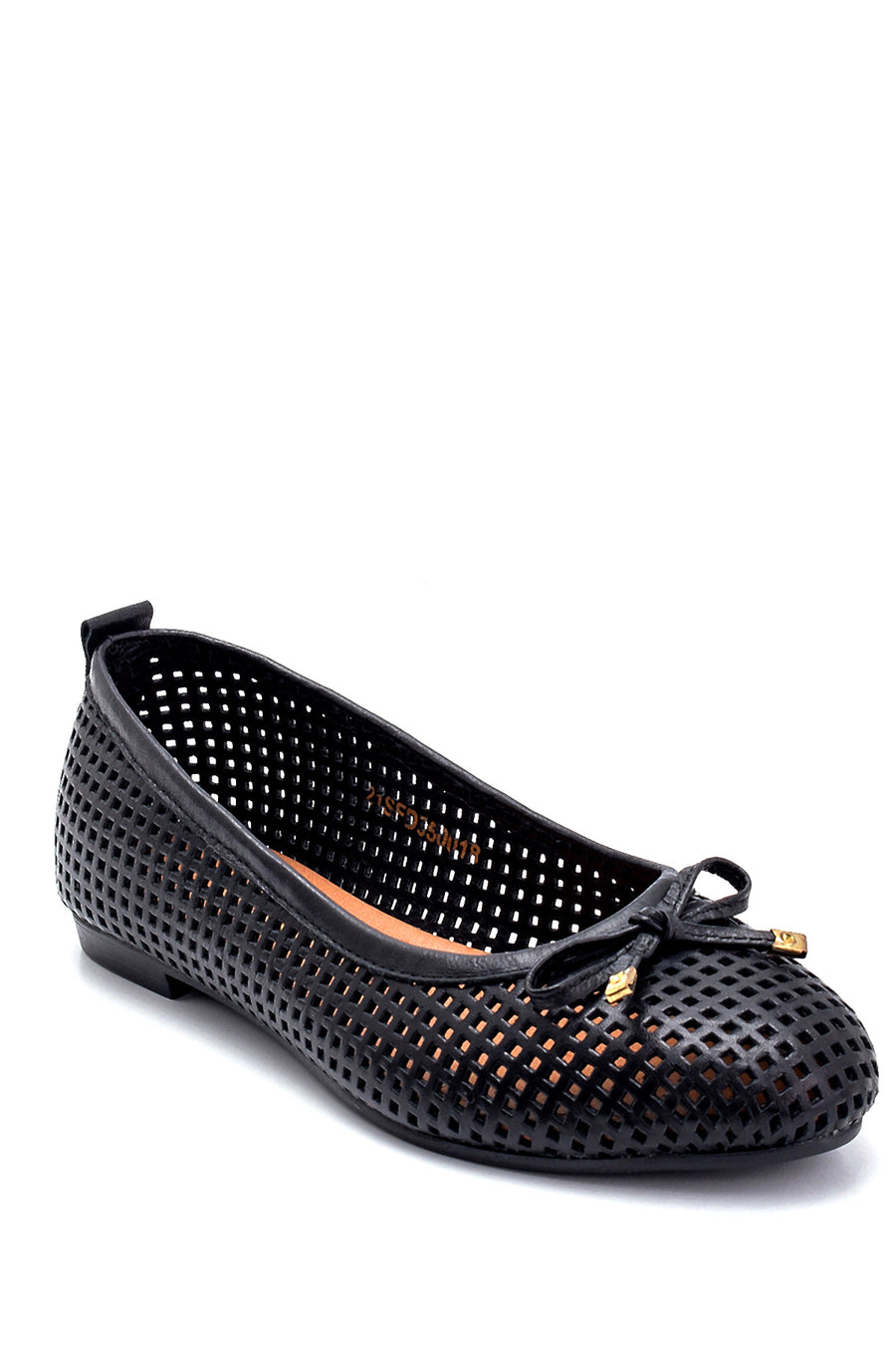 Women's Leather Bow Detailed Ballerinas