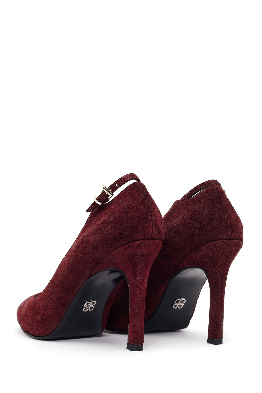 Kadın Bordo İnce Topuklu Süet Deri Stiletto