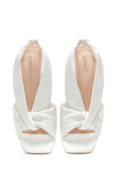 Women's White Transparent Thick Heel Sandals | Derimod
