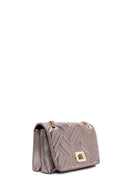 Women's Bronze Long Chain Strap Quilted Shoulder Bag | Derimod
