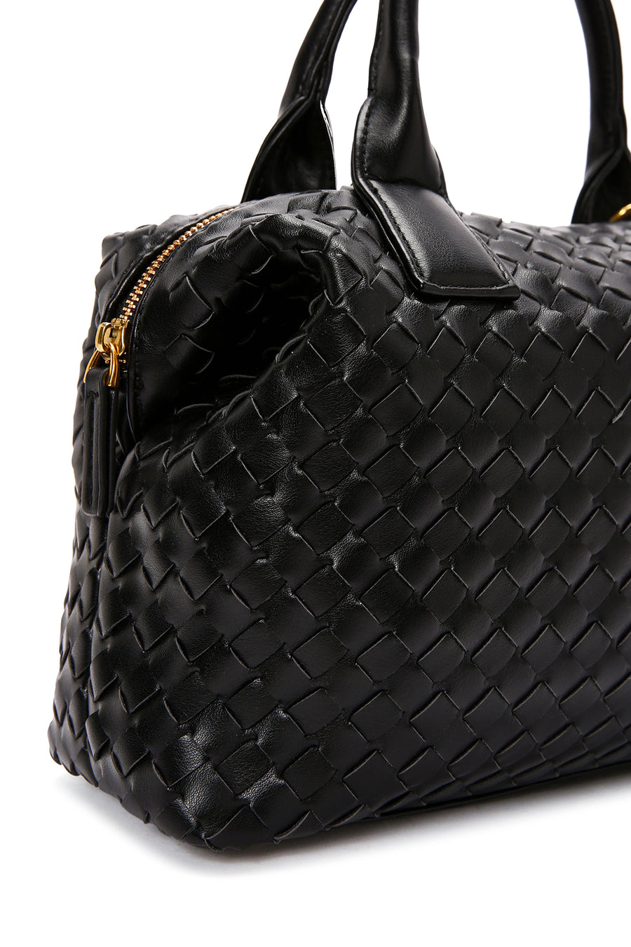 Women's Black Long Strap Knitted Shoulder Bag