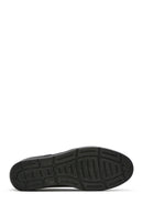 Women's Black Wedge Heel Leather Comfort Loafer | Derimod