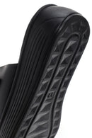 Women's Black Thick Sole Buckle Leather Slippers | Derimod