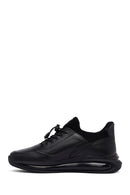 Erkek Siyah Bağcıklı Kalın Tabanlı Deri Casual Sneaker | Derimod