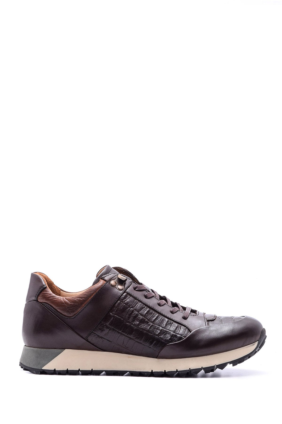 Erkek Kroko Detaylı Deri Sneaker 19WFD335614 | Derimod
