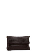 Woman Brown Long-Strap Woven Crossbody Bag | Derimod