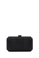 Women's Black Long Chain Strap Stone Evening Mini Clutch Bag | Derimod