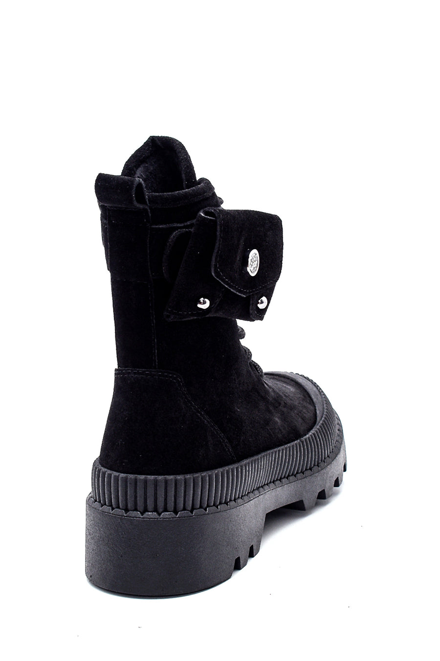 Women's Suede Leather Wallet Detailed Boots