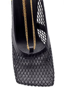 Women's Chain Detailed Square Toe Heeled Shoes | Derimod