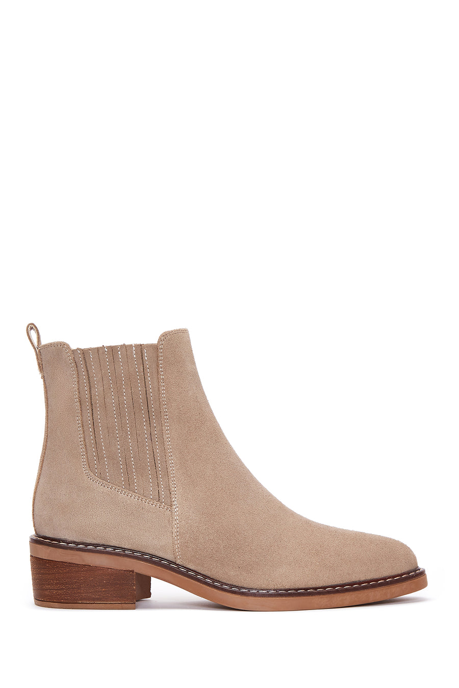 Woman Beige Suede Chelsea Boots WF210005DS | Derimod