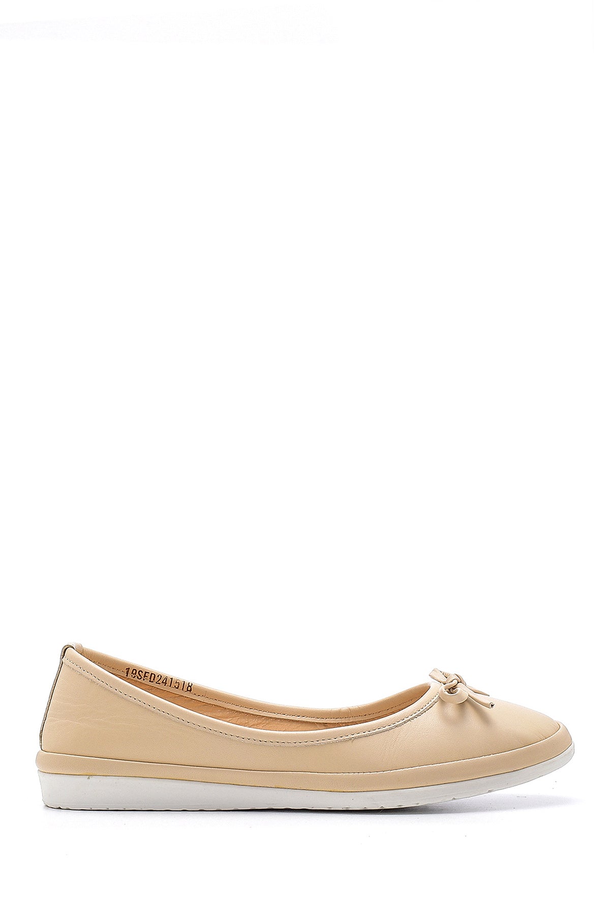 Women's Bow Leather Ballerinas 20SFD240318 | Derimod