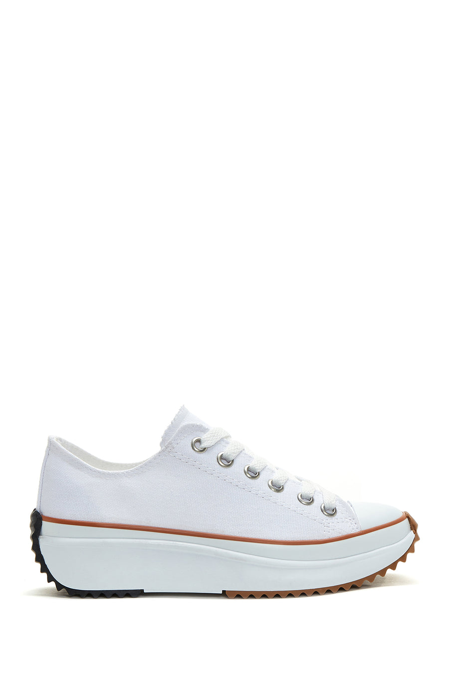 Kadın Beyaz Kalın Tabanlı Kumaş Sneaker 22SFE26706F | Derimod