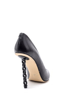 Women's Chain Heel Detailed Leather Stiletto | Derimod