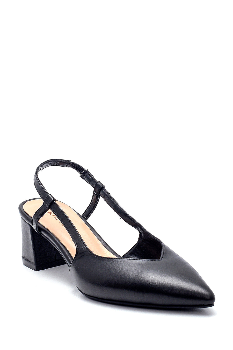 Women's Leather Thick Heeled Shoes