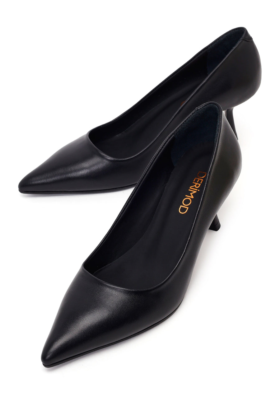 Woman Black Thin-Heeled Leather Stiletto